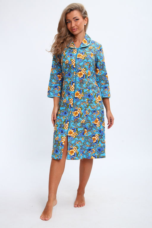 Халат женский из фланели Маша цветы