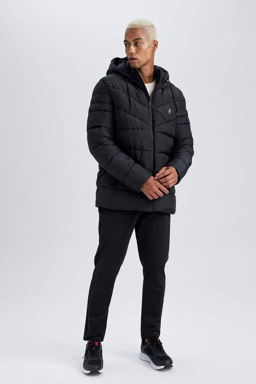 Пуховик из искусственного меха DeFactoFit стандартной посадки с капюшоном  фото 2