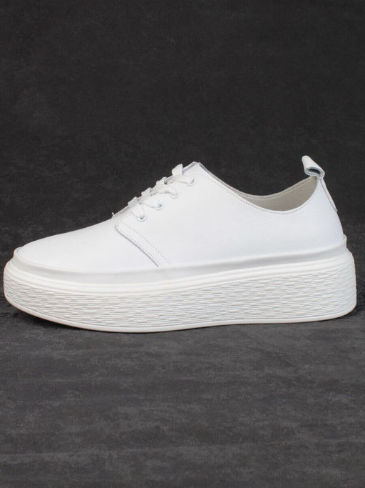 05-PDF88-1 WHITE Кроссовки женские (натуральная кожа)