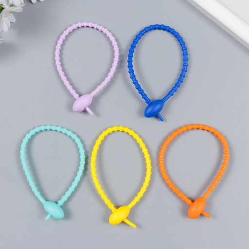 Цена за 5 шт. Основа для брелока силикон Хомут МИКС 21 см - Арт узор фото 3