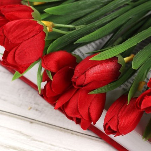 Цена за 10 шт. Цветок искусственный Букет тюльпанов 34 см 6 веток / NT596 /уп 600/ - Галеонтрейд фото 6