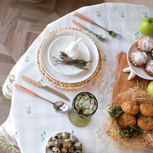 Скатерть Этель Уютная пасха, d=148 см, саржа, хлопок, 190г/м2  фото 11