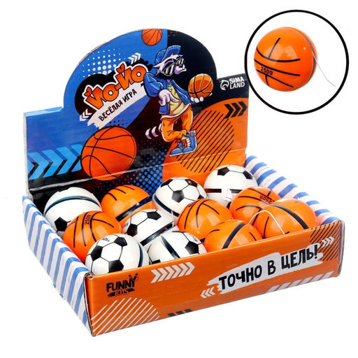 Цена за 12 шт. Йо-йо Весёлая игра, МИКС, в шоубоксе - Funny toys фото 4