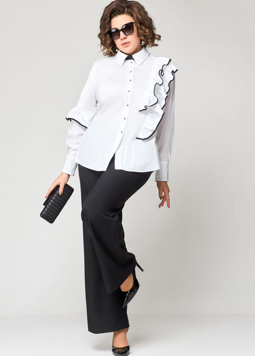 Блуза EVA GRANT 7136-1 белый с черным