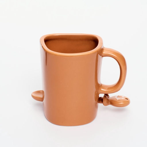 Кружка керамическая новогодняя Олененок, 200 мл, с ложкой