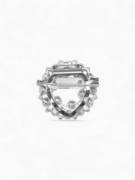 Зажим для платка Жемчужинка, белый в серебре