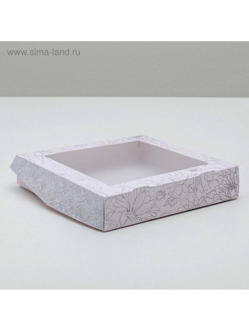 Цена за 5 шт. Кондитерская упаковка, коробка с ламинацией «Flowers», 20×20×4 см