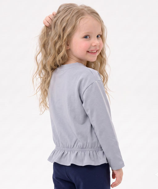 Лонгслив для девочки 33-9256 серо-голубой - Mini maxi фото 4