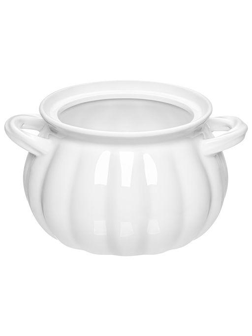 Кастрюля для запекания и сервировки 3 л 26*22*19 см "Тыква" с ручками, с крышкой, фарфор