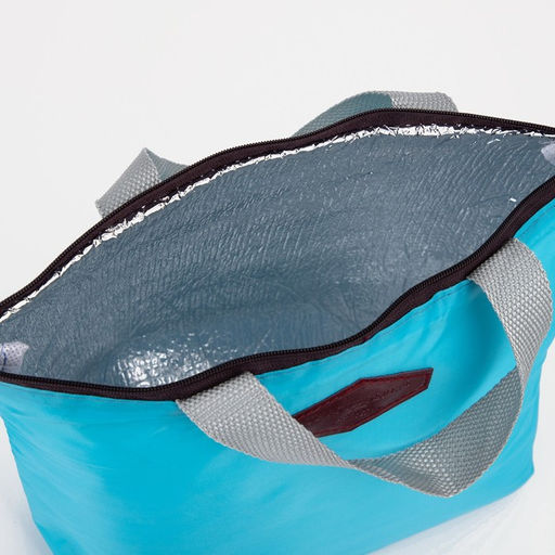 Термосумка на молнии, объём 3.8 л, голубая