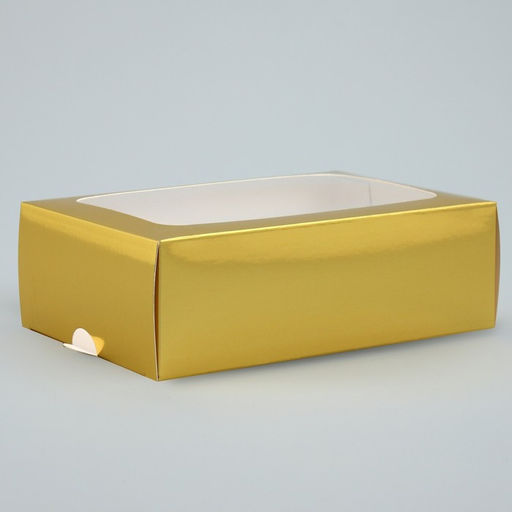 Цена за 5 шт. Коробка для макарун, кондитерская упаковка «Золотистая», 18 х 10.5 х 5.5 см