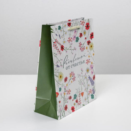 Цена за 2 шт. Пакет подарочный ламинированный, упаковка, Расцветай от счастья, MS 18?23?8 см