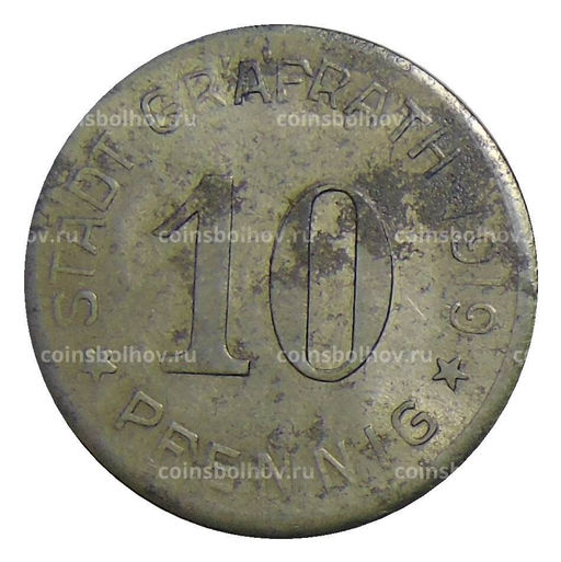 Монета 10 пфеннигов 1919 года Германия  Нотгельд Графрат
