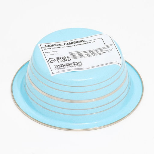 Миска стандартная цветная с полосой, 225 мл, голубая - Пижон фото 4