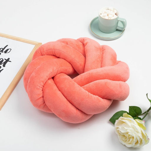 Подушка-узел Этель, d=33см, цв. коралловый, велюр  фото 2