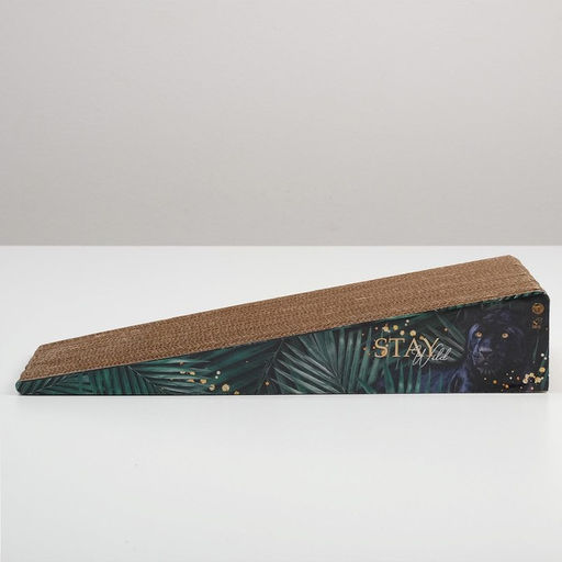 Когтеточка из картона с кошачьей мятой Stay wild, треугольная, 45 18 9 см - Пушистое счастье фото 5