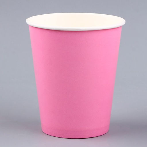 Стакан бумажный однотонный, объём 250 мл, в наборе 10 шт., цвет розовый - Страна карнавалия фото 3