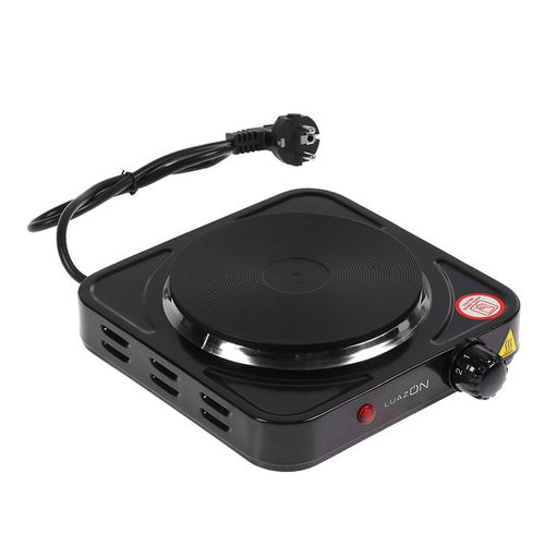 Плитка электрическая Luazon LHP-002, 1 конфорка, 1000 Вт, нагреватель диск, чёрная