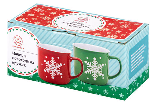 Набор 2 кружек 400 мл 12,5*9,5*8,8 см Снежинки, фарфор NEW BONE CHINA - Elan gallery фото 6