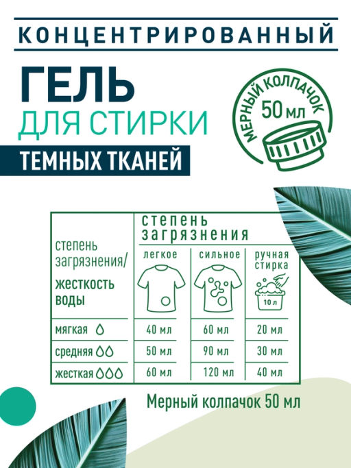 GARDENICA Гель для стирки темных и джинсовых тканей, 1 л, 2024 фото 7