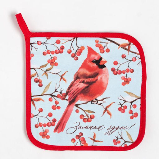 Цена за 2 шт. Набор кухонный Winter birds варежка-прихватка 20×28 см, прихватка 19×19 см,100%хлопок