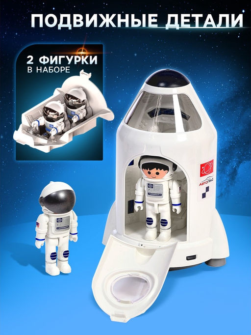 Игровой набор 5в1 Ракета, свет, звук, дым, с проектором и фигурками - АвтоГрад фото 7