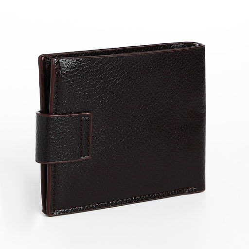 Портмоне мужское на магните, отдел для купюр, для карт, коричневое