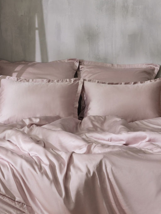 Простыня на резинке 2-спальная SL Home Tencel, 160×200+30 см, тенсель, пудровая