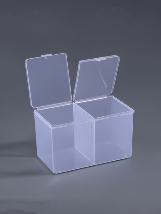 Контейнер для хранения мелочей, 2 секции, 6.7×12.5×7.5 см, МИКС