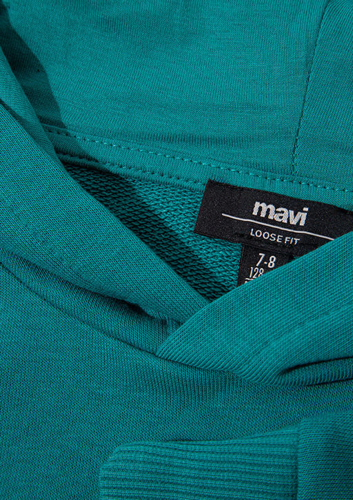 Mavi Logo Bask?l? Kapusonlu Yesil Sweatshirt  фото 3