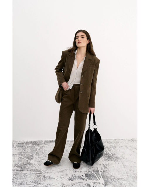 Жакет THE VERY 2421 оливково-коричневый  фото 4