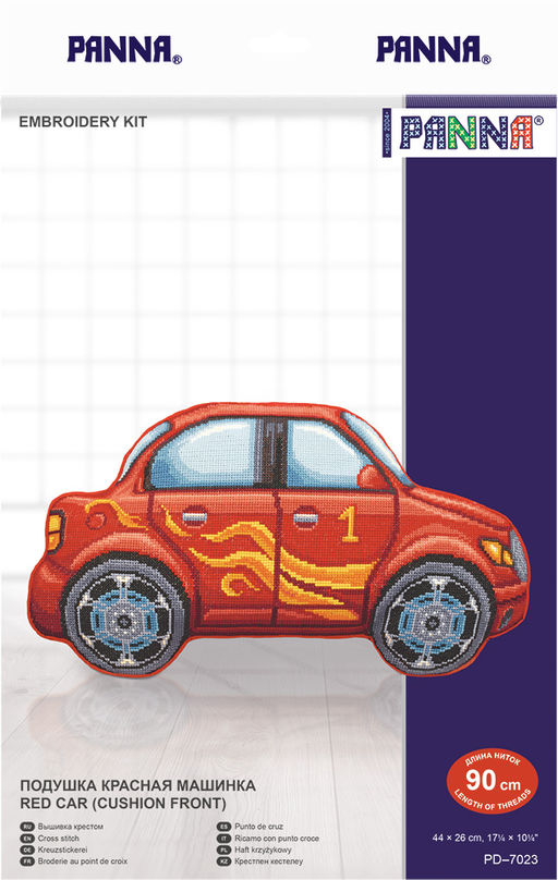 Набор для вышивания PANNA PD-7023 Подушка Красная машинка 44 х 26 см