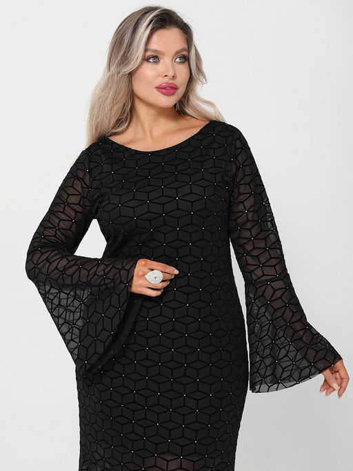 Платье Габриэлла 0455-1амх черный кристалл