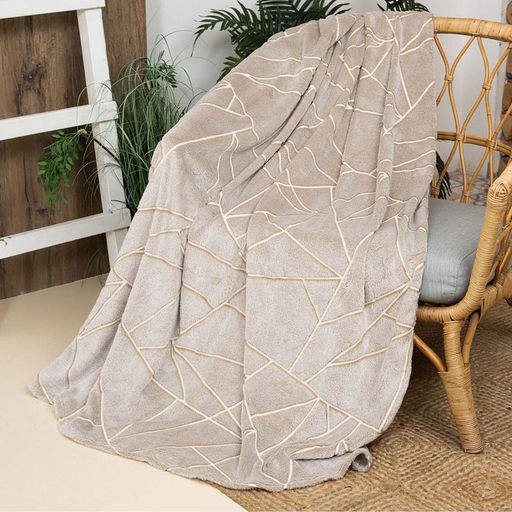 Плед светящийся Casa Conforte Stella Ice shards 150х200см, беж, фланель 190 гр/м, пэ100%  фото 2