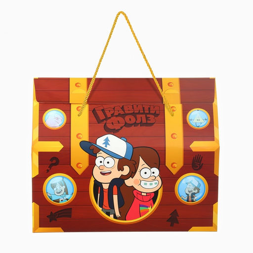 Пакет-коробка новогодний сундук Друзья, 37 ? 33 ? 20 см