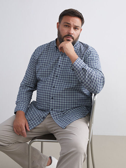 Regular Fit Uzun Kollu Ekose Oxford Erkek G?mlek - Waikiki фото 2