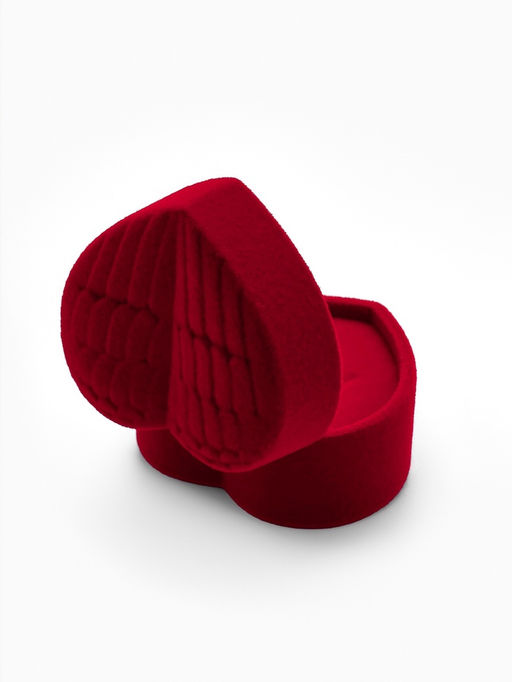 Футляр под серьги, кольцо «Сердце», бархатный, 5.2×4.6 см, бордовый