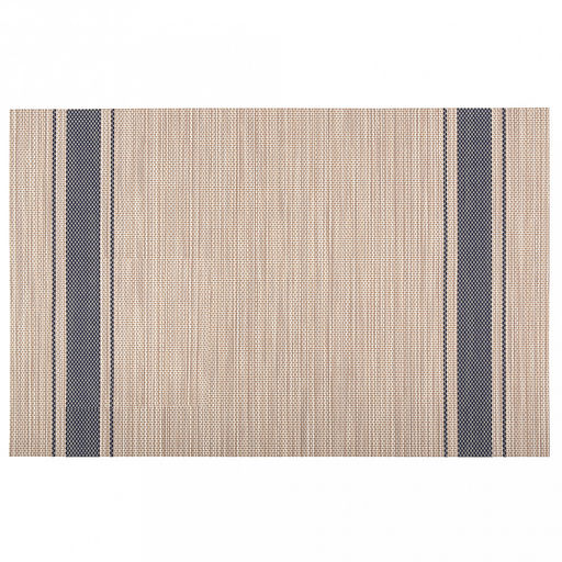 Салфетка под горячее (термосалфетка) Саржа 45,5х30см, бежевый, синие полосы (Китай)