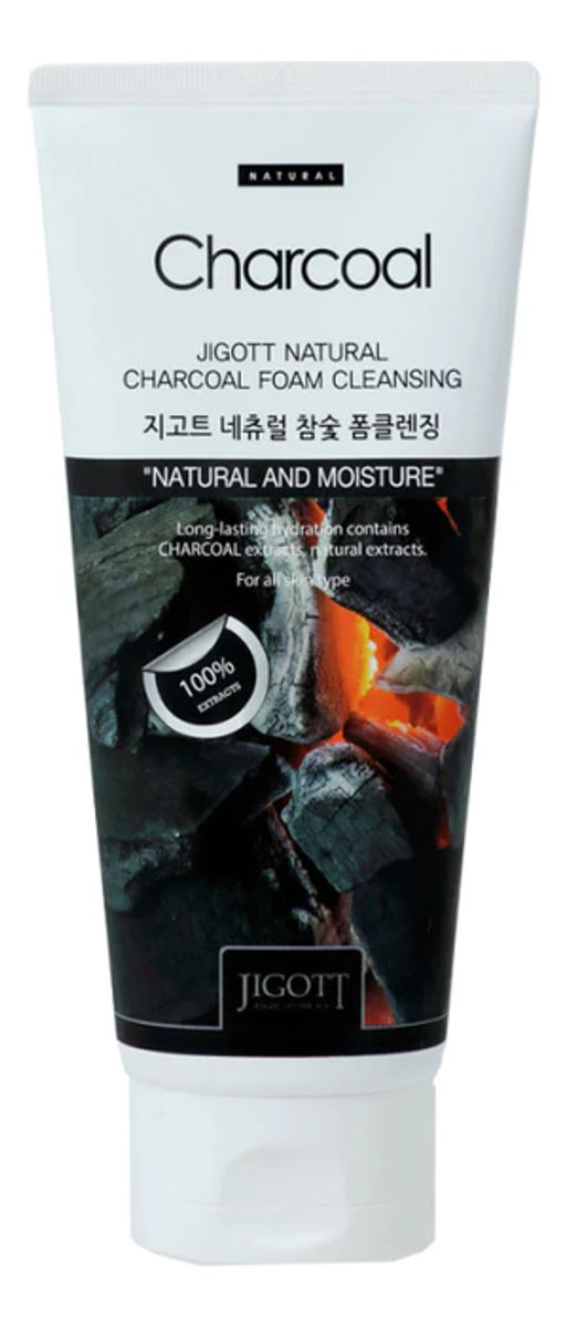 Natural Charcoal Foam Cleansing -
Очищающая балансирующая пенка для кожи лица с порошком древесного угля, 180 мл