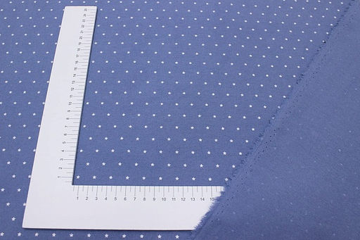 Теплый хлопок Мелкие звезды цв.стальной синий, ш.1.48м, хлопок-100%, 160гр/м.кв - Купава фото 4