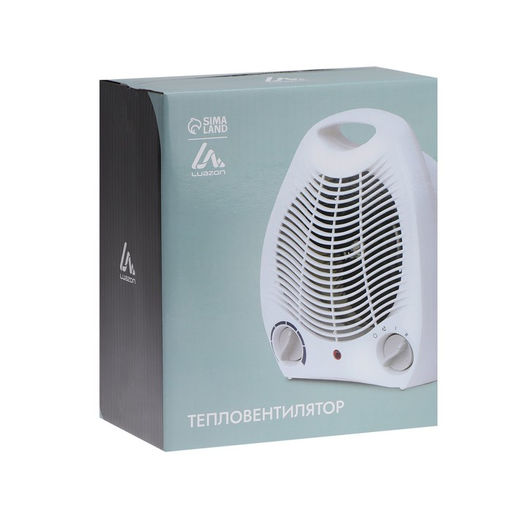 Тепловентилятор Luazon LTO-03, напольный, спиральный, 2000 Вт, 20 м², 2 режима, белый