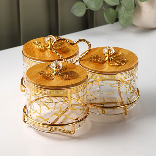 Менажница стеклянная Сердце, 500 мл, 13?20,5 см, 3 шт