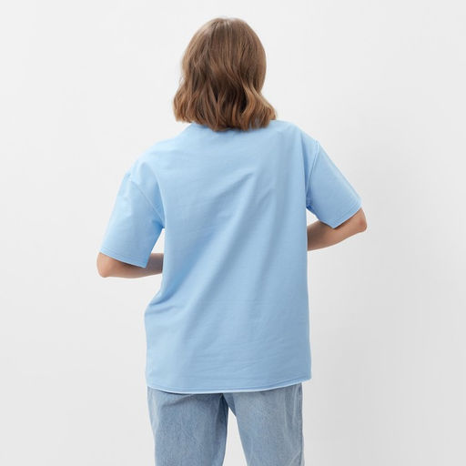 Футболка женская MINAKU: Casual Collection, голубая, размер 42