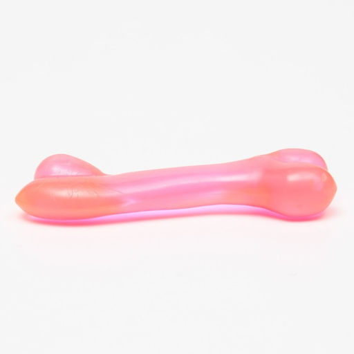 Игрушка жевательная Косточка классическая, прозрачная, PVC, 12,3 см, красная - Пижон фото 2