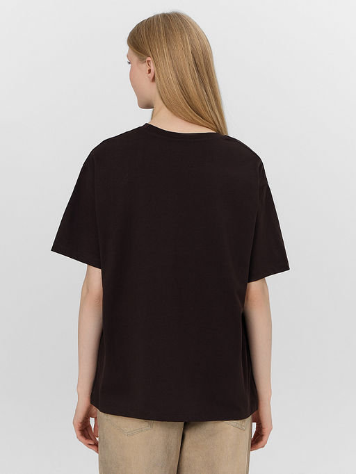 Футболка базовая женская коричневая - Mark formelle фото 2