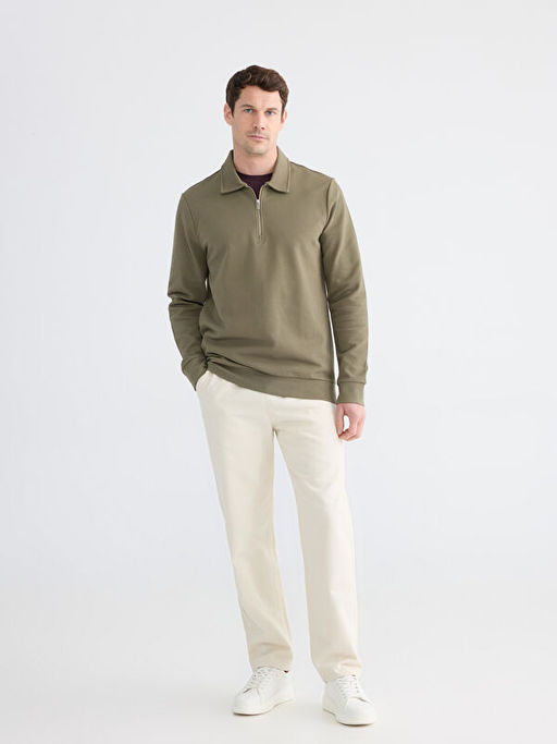 Polo Yaka Erkek Sweatshirt