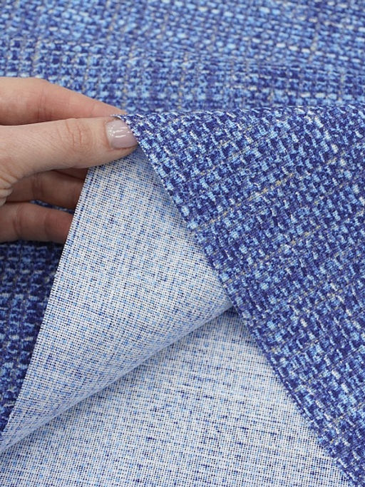 Рогожка Крупная рябь цв.синий, ВИД2, ш.1.5м, хлопок-100%, 165гр/м.кв - Купава фото 3