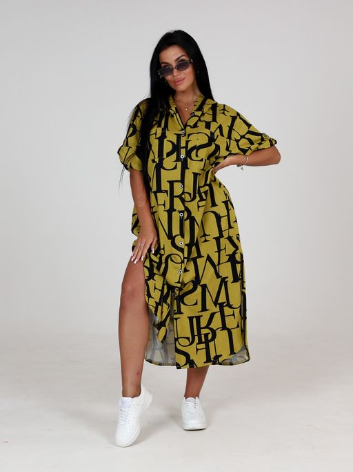 5116 ПЛАТЬЕ ЖЕНСКОЕ (Горчичный) - А-дина фото 2