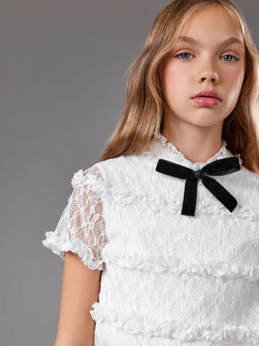 ACOOLA / Блузка детская для девочек Tebriz белый  фото 5