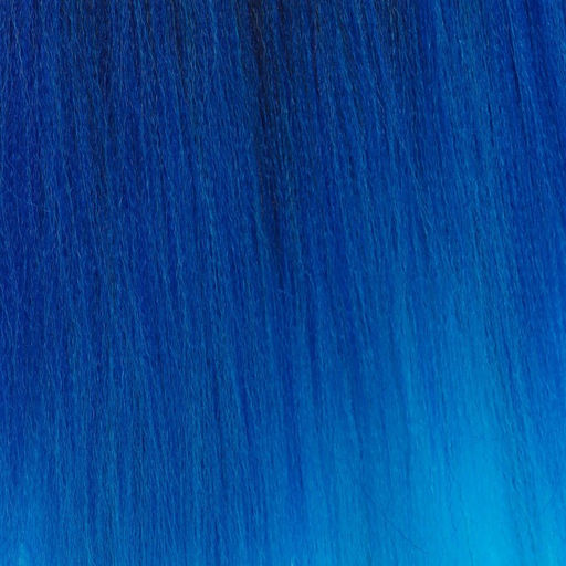 SIM-BRAIDS Канекалон трёхцветный, гофрированный, 65 см, 90 гр, цвет голубой/синий/чёрный(#FR-34) - Queen fair фото 2